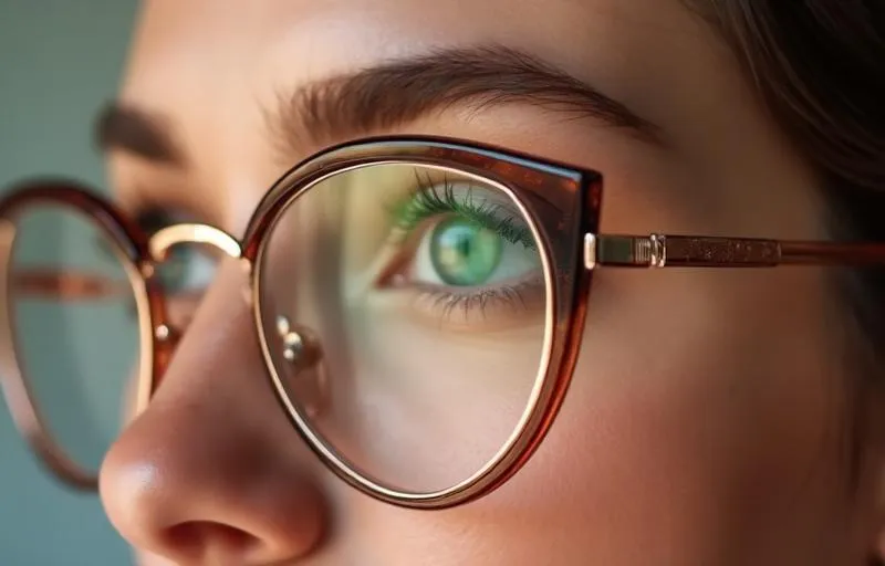 Femme portant des lunettes de vue devant un écran