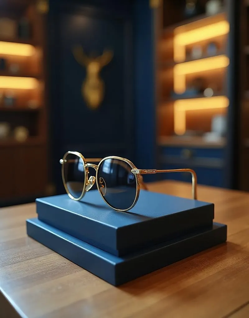 Comptoir d'opticien lors de l'établissement d'un devis